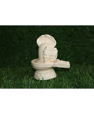 Salvus Marble Lord Shivling Statue with Parvati Face & Sheshnaag for Pooja Home-Office Decor (White) 1