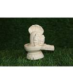 Salvus Marble Lord Shivling Statue with Parvati Face & Sheshnaag for Pooja Home-Office Decor (White)