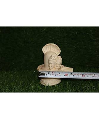 Salvus Marble Lord Shivling Statue with Parvati Face & Sheshnaag for Pooja Home-Office Decor (White) 3