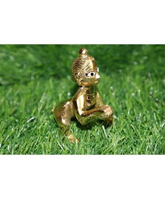 Salvus Attractive Metal Miniature Krishnaladdu Gopal Statue for Pooja Home Decor ( - Small 6x5 cm) 2
