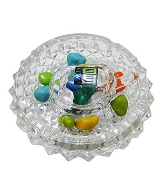 Salvus Vastu Feng Shui Crystal Turtle Tortoise with Plate for Good Luck (White 7.2-Inch) 2