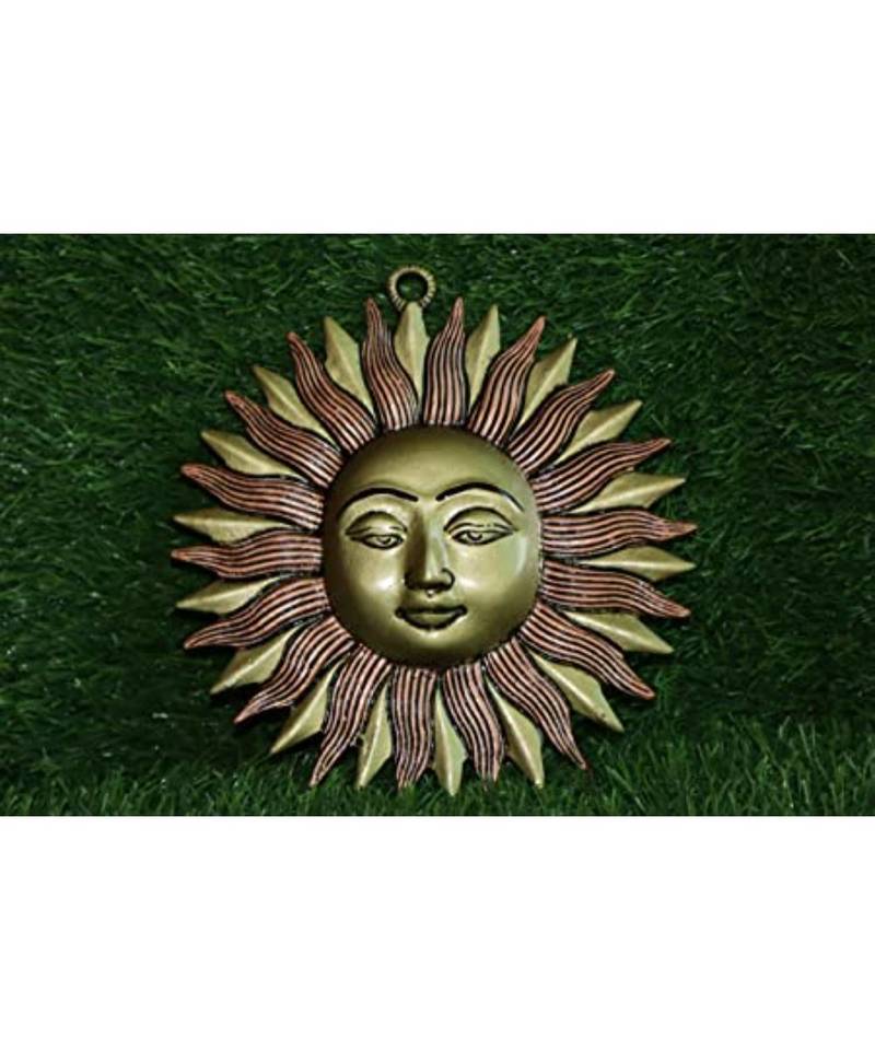 Salvus Metal Surya Idol for Vastu Good Luck Success and Prosperity for Positive Energy(Multi_7x7 in)