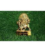 Salvus Metal Handmade MATA Durga Statue for Pooja Home-Office Decor & Car Dashboard (Big4 InchGold)