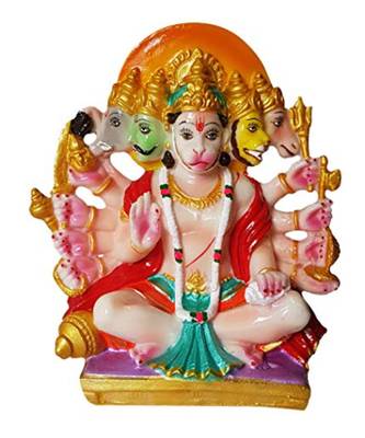 ESVAR STONECRAFT Resin Panchmukhi Hanuman Idol 1
