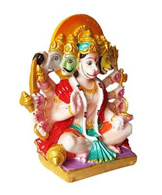 ESVAR STONECRAFT Resin Panchmukhi Hanuman Idol 2