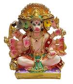 ESVAR STONECRAFT PANCHMUKHI HANUMAN JI WITH DECORATION Decorative Showpiece