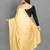 Gold plain satin saree with blouse
