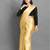 Gold plain satin saree with blouse
