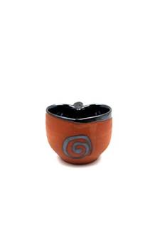 Esvar Stonecraft Handmade Ceramic Terracotta Heart Shape Cup Printed Outside Set Of 6 Pcs-120 ml