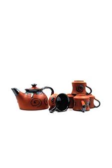 Esvar Stonecraft Handmade Ceramic Cotted Terracotta Coffee Or Tea Complete Set
