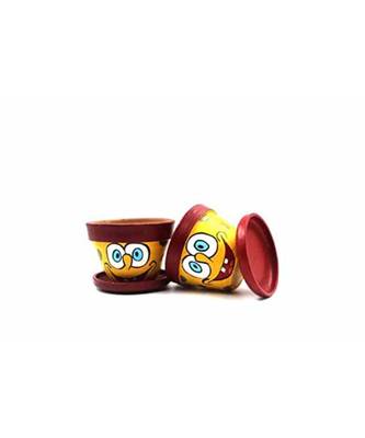 ESVAR STONECRAFT Present A Terracotta Hand Painted Decorative Multi Colour Pot for Artificial Planter Set of 2 pcs 2