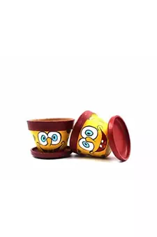 ESVAR STONECRAFT Present A Terracotta Hand Painted Decorative Multi Colour Pot for Artificial Planter Set of 2 pcs