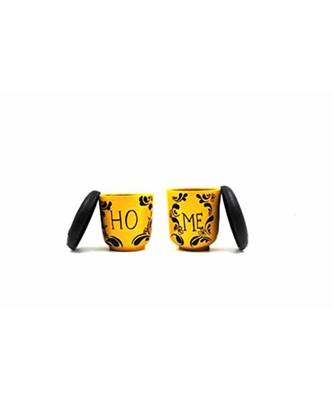 ESVAR STONECRAFT Present A Terracotta Hand Painted Decorative Multi Colour Pot for Artificial Planter Set of 2 pcs 2