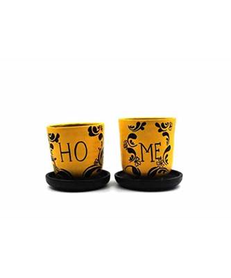 ESVAR STONECRAFT Present A Terracotta Hand Painted Decorative Multi Colour Pot for Artificial Planter Set of 2 pcs 3