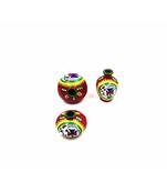 ESVAR STONECRAFT Present A Terracotta Hand Painted Decorative Pot in Multicolour Set of 3 pcs