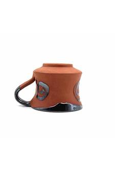 Esvar Stonecraft Handmade Ceramic Cotted Inside Terracotta Coffee Cup