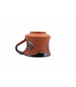 Esvar Stonecraft Handmade Ceramic Cotted Inside Terracotta Coffee Cup