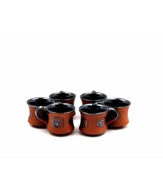 Esvar Stonecraft Handmade Ceramic Cotted Inside Terracotta Coffee Cup 2