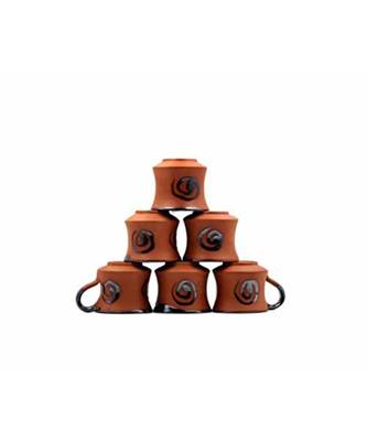 Esvar Stonecraft Handmade Ceramic Cotted Inside Terracotta Coffee Cup 3