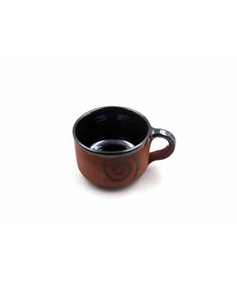 Esvar Stonecraft Handmade Ceramic Cotted Inside Terracotta Coffee Cup with Dynamic Colour 1