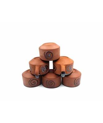 Esvar Stonecraft Handmade Ceramic Cotted Inside Terracotta Coffee Cup with Dynamic Colour 2