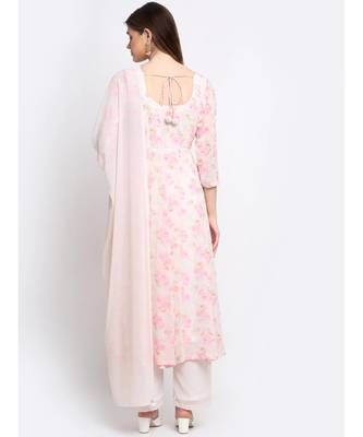 English Rose Anarkali with Straight Palazzo and Dupatta 2