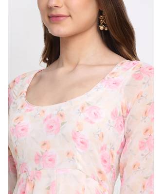 English Rose Anarkali with Straight Palazzo and Dupatta 4