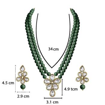 Traditional Kundan & Pearl Studded Necklace Jewellery Set For Women  6