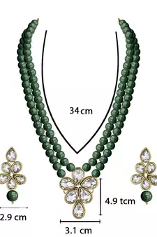 Traditional Kundan & Pearl Studded Necklace Jewellery Set For Women 