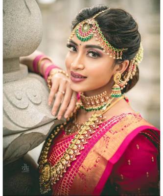 MAHATI Pink Handloom Zari Silk Sarees with blouse 3