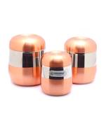 Storage Containers with Copper Finish ideal for spices or teaCoffeeSugar  Set of 3 Stainless Steel  400ml  600ml 850ml