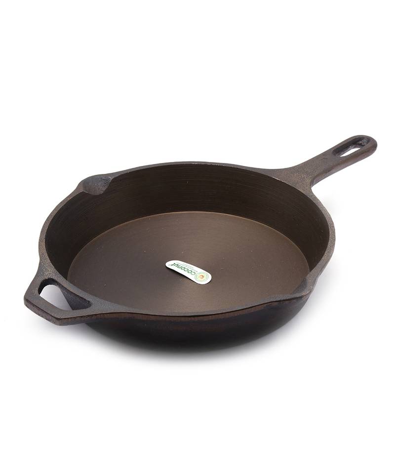 pan  fry pan pre seasoned with 100% vegetable oil golden finidh food grade  Long handle   23cm with 2
