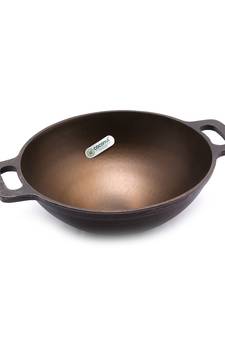 24cm pre seasoned with 100% vegetable oil golden finish food grade