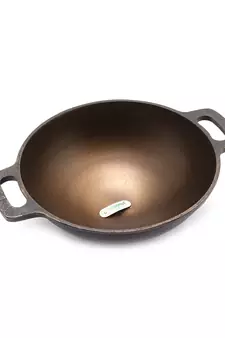 24cm pre seasoned with 100% vegetable oil golden finish food grade