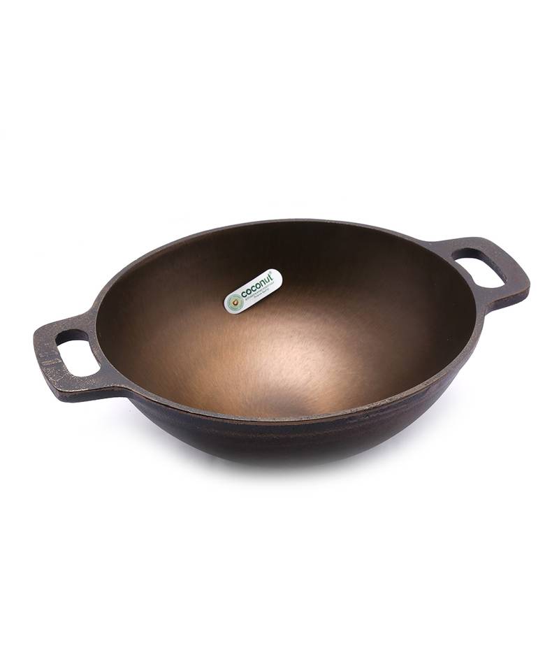 26cm pre seasoned with 100% vegetable oil golden finish food grade