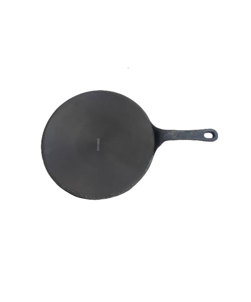 cast iron Chapati tawa  pre seasoned with 100% vegetable oil golden finidh food grade  Single handle   26cm