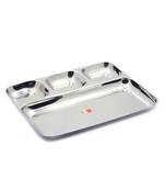 KCL stainless Steel Partition Plate heavy guage Mirror Finish  Bhojan Plate  Model  Nirvi 4 in1  set of 6