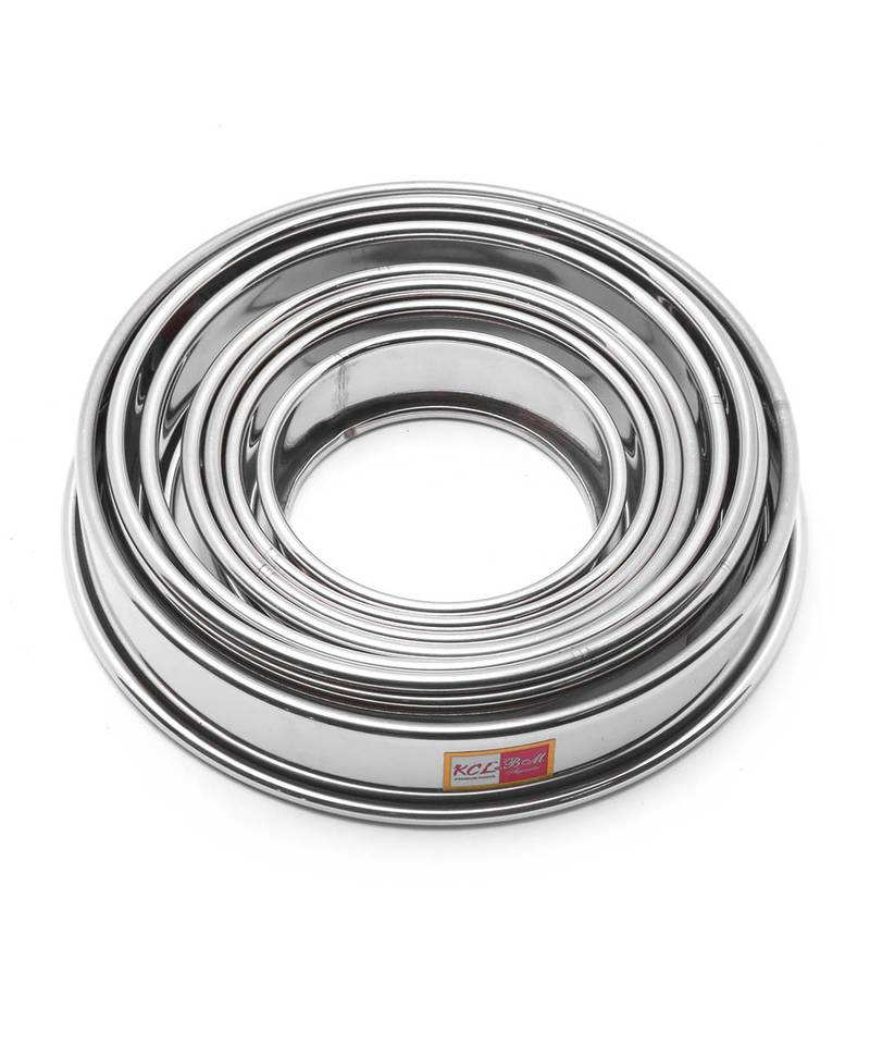 KCL stainless steel round pot stand matka stand for kitchen  Set of 8 (Diamater   Dimension  16cm  15cm  14cm