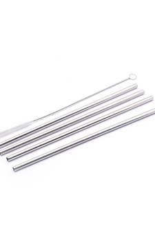 KCL Straws with Case and Cleaning Brush 4Pack Stainless Steel Metal Bubble Tea Straw for SmoothieMilkshakesTapioca
