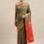 Green woven banarasi silk saree with blouse