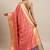 Peach woven banarasi silk saree with blouse