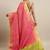 Light pink woven banarasi silk saree with blouse