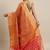 Orange woven banarasi silk saree with blouse