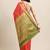Red woven banarasi silk saree with blouse