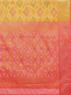 Mehendi woven banarasi silk saree with blouse 4