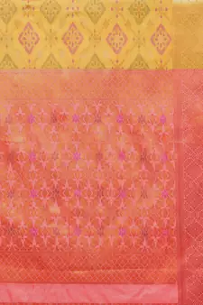 Mehendi woven banarasi silk saree with blouse