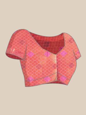 Mehendi woven banarasi silk saree with blouse 5