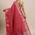 Pink woven banarasi silk saree with blouse