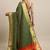 Green woven banarasi silk saree with blouse