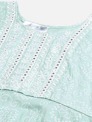 Green printed chiffon ethnic-kurtis 5